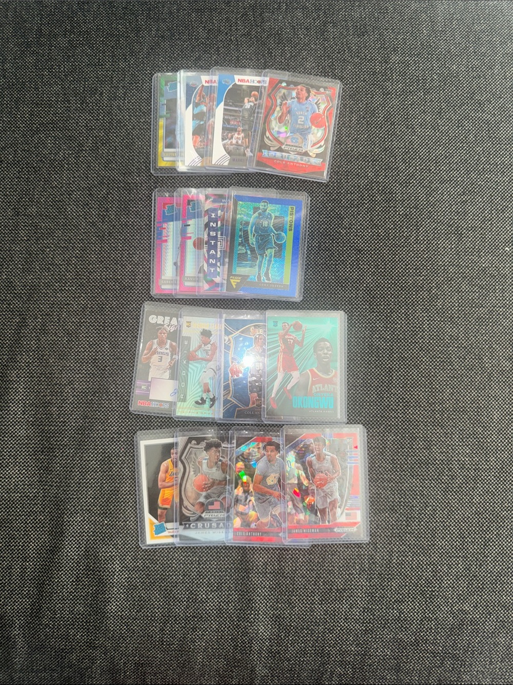 Basketball Trading Card Lot - Multicolor Protective Sleeves
